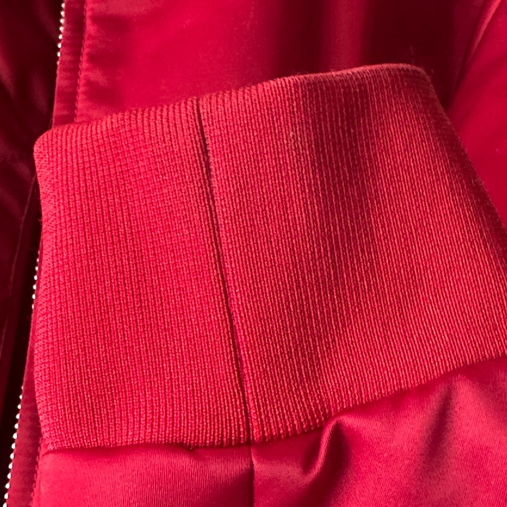 Acne Studios Red Bomber Jacket Full Zip Lightweight Mid-Length Men's Size 50 - Picture 4 of 9